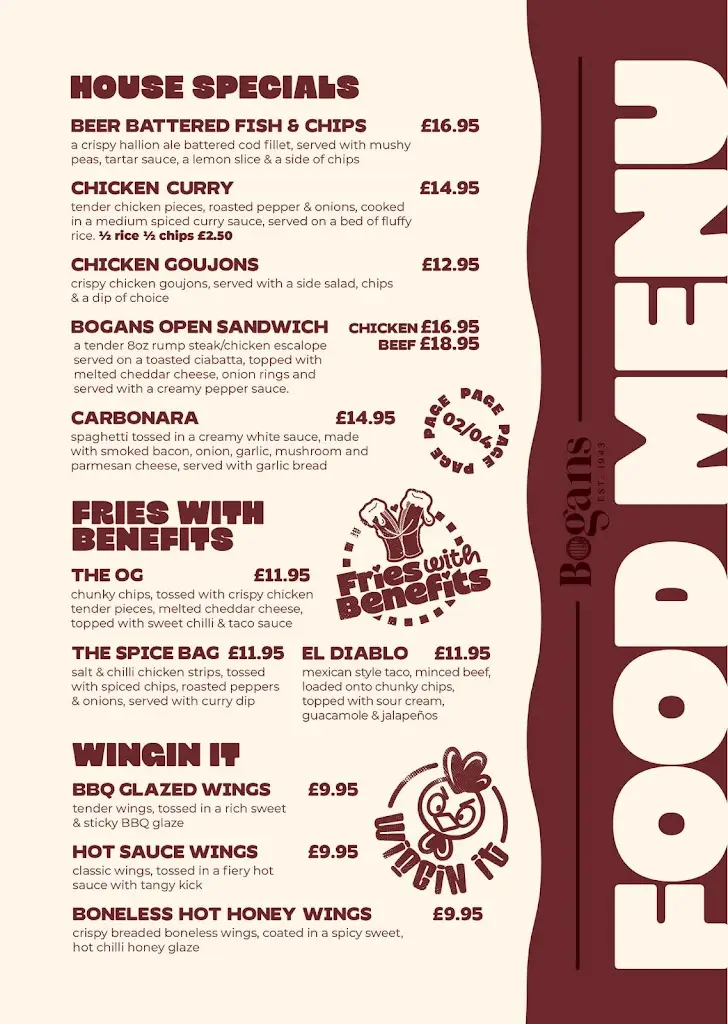 Menu_Bogan's Bar_Omagh_image_1