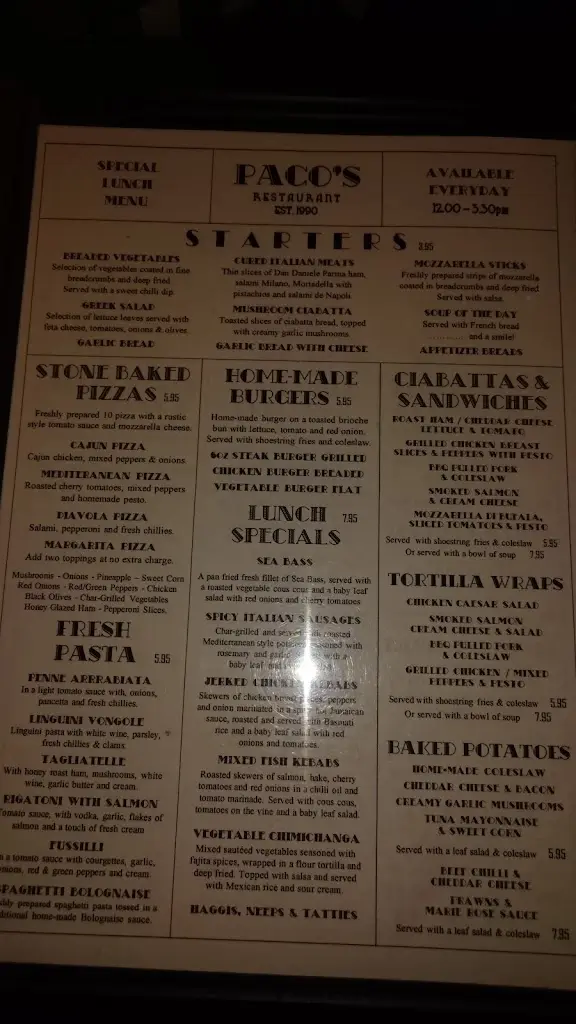 Menu_Paco's Restaurant_Abernethy_image_4