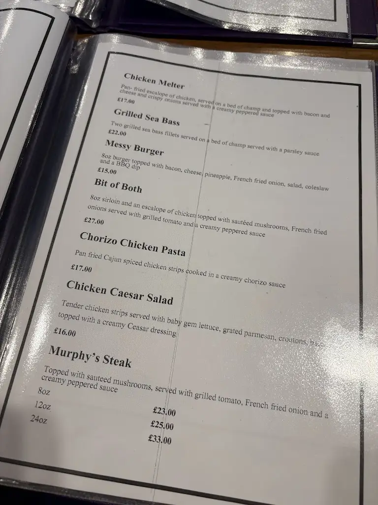 Menu_Murphys on the Green_Strabane_image_1