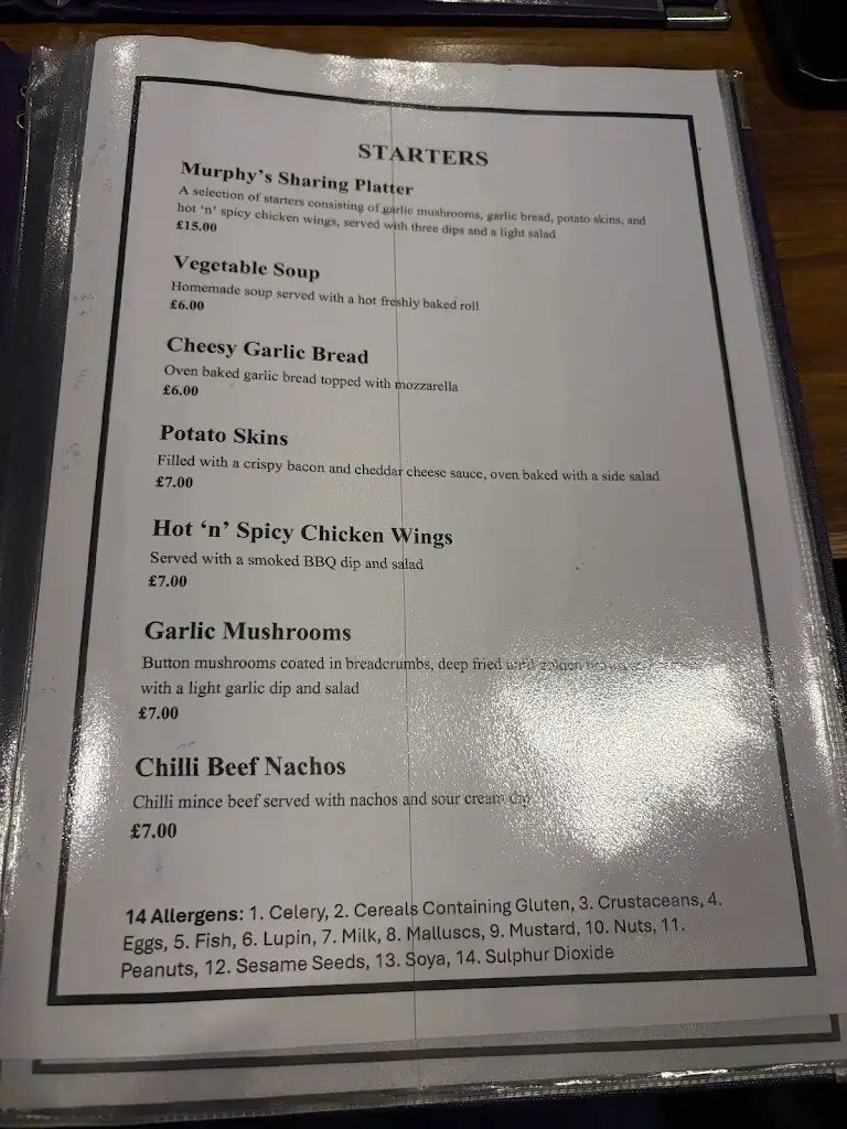 Menu_Murphys on the Green_Strabane_image_2