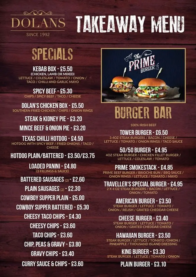 Menu_Dolan’s Restaurant_Strabane_image_1