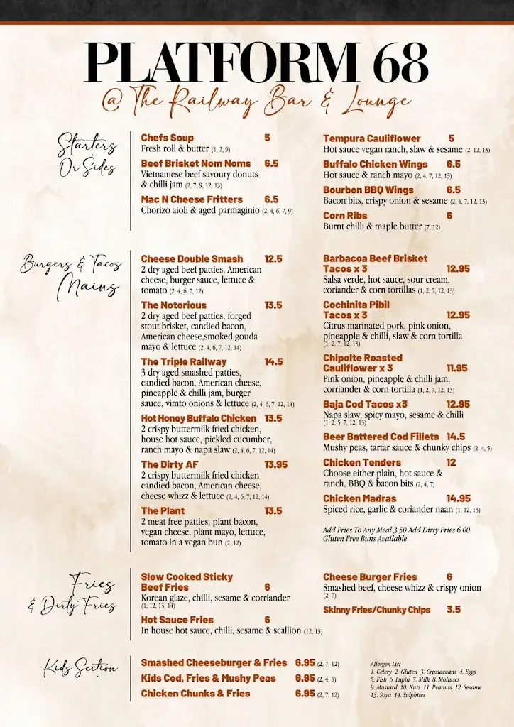 Menu_The Railway Bar_Strabane_image_1