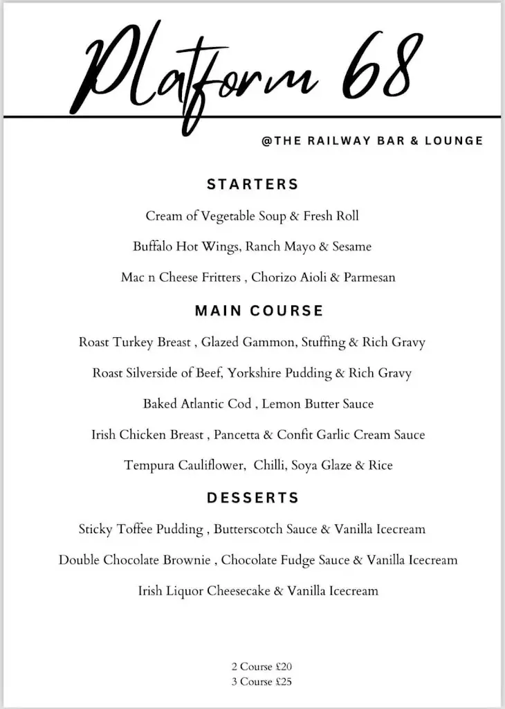 Menu_The Railway Bar_Strabane_image_2