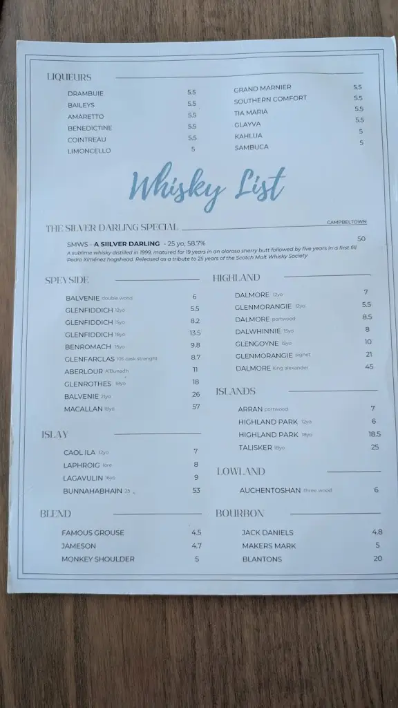 Menu_The Silver Darling_Aberdeenshire_image_2