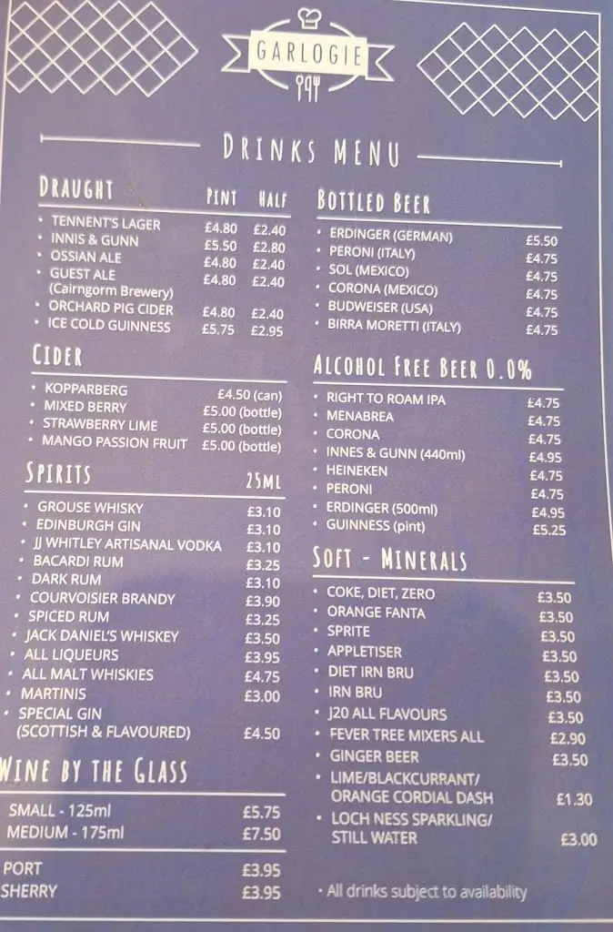 Menu_The Garlogie Inn_Aberdeenshire_image_2