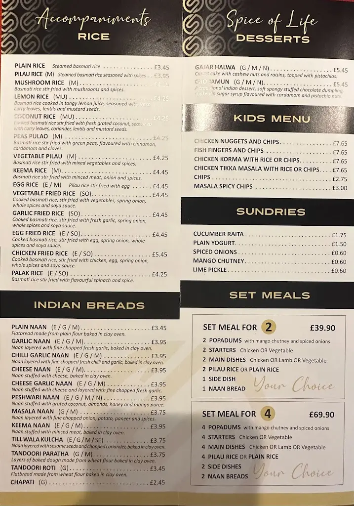 Menu_Spice of Life, Indian Restaurant._Aberdeenshire_image_3