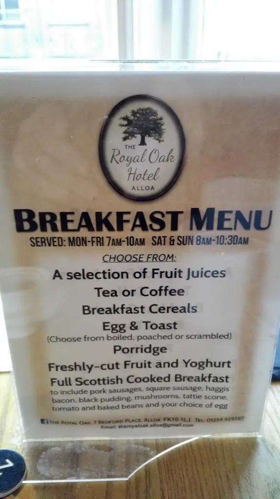 Menu_Royal Oak Alloa_Alloa_image_2