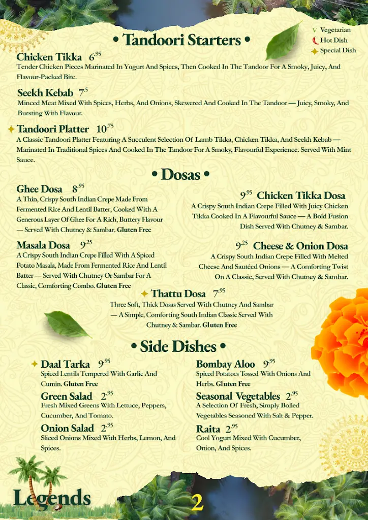 Menu_The Legends Indian Restaurant_Alloa_immagine_3