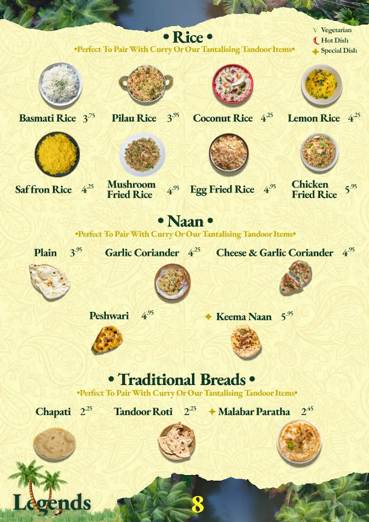 Menu_The Legends Indian Restaurant_Alloa_immagine_4