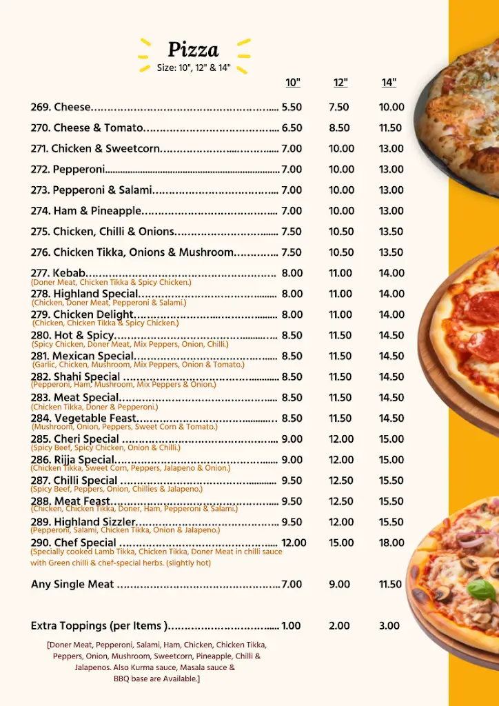 Menu_Hot ’n’ Spicy Alness_Alness_image_4