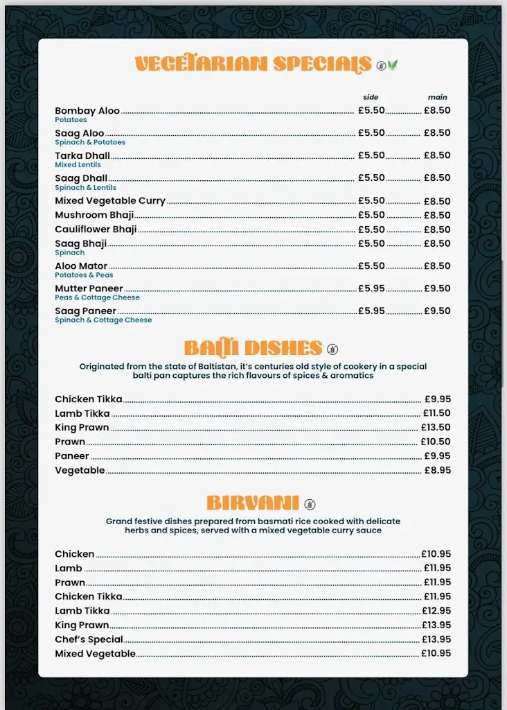 Menu_The Balti Cottage_Alness_immagine_4