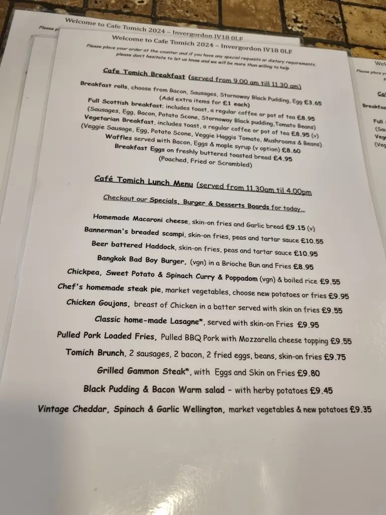 Menu_Cafe Tomich Limited_Alness_image_1