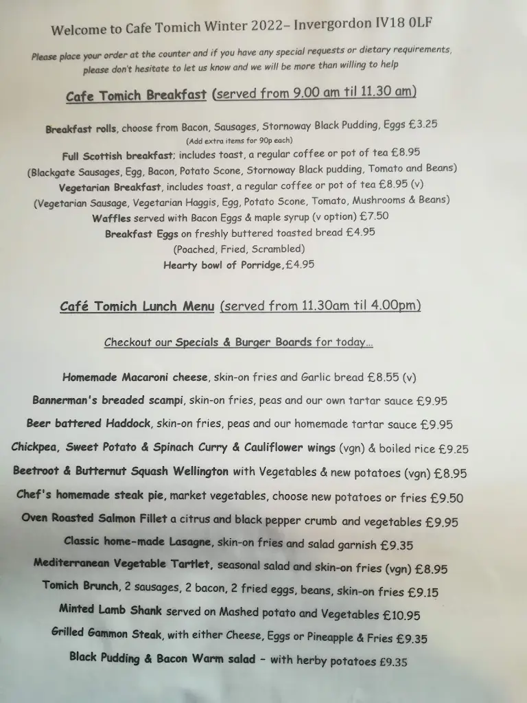 Menu_Cafe Tomich Limited_Alness_image_2