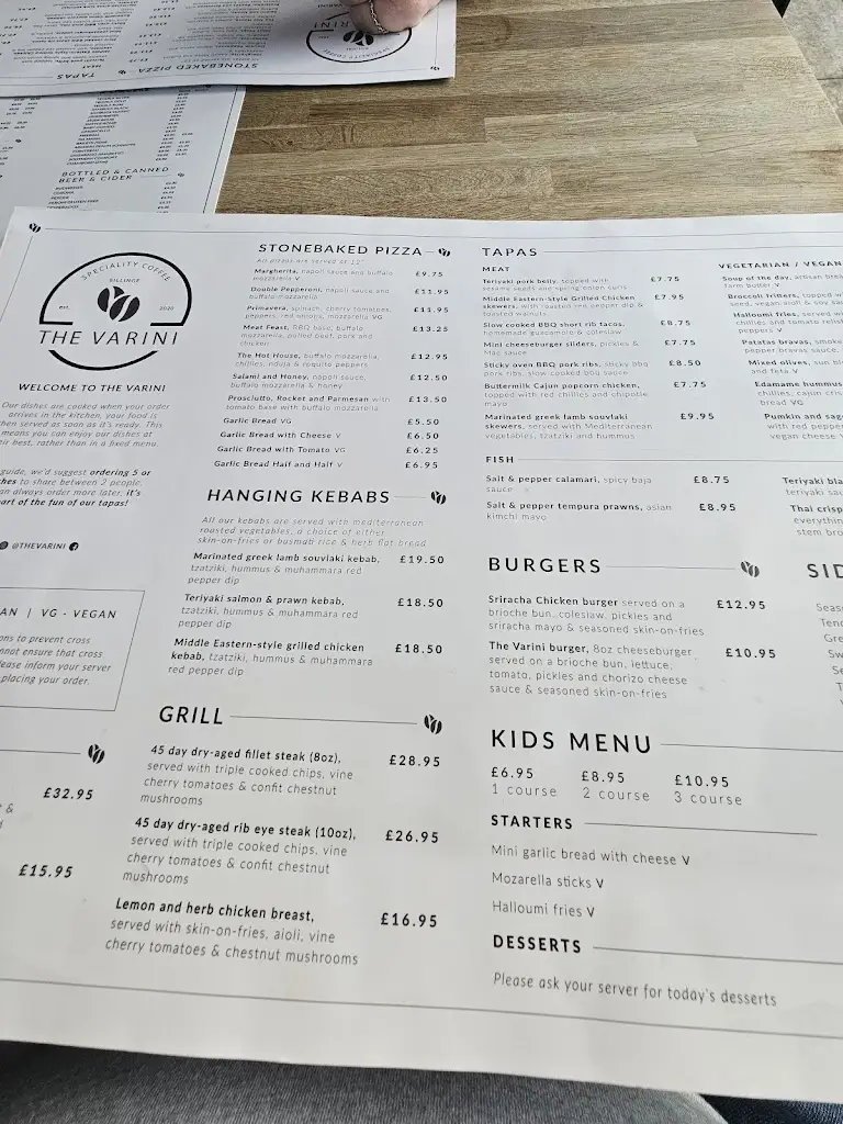 Menu_The Varini Billinge - Speciality Coffee_Billinge_immagine_2