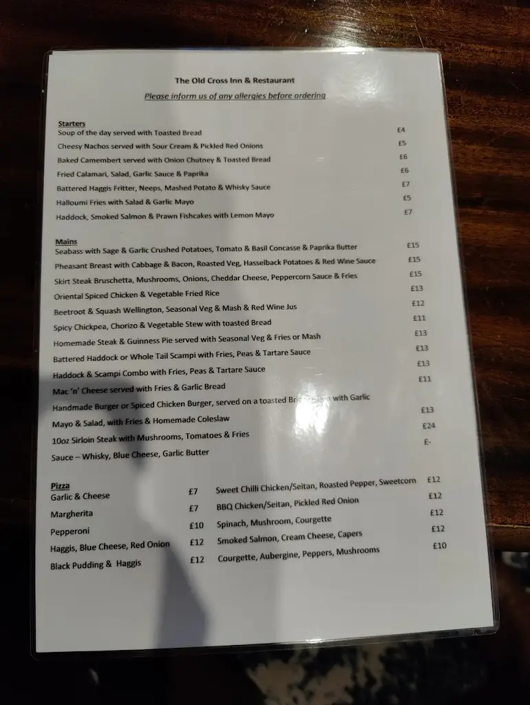 Menu_The Old Cross Inn_Alyth_image_1