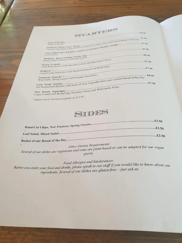 Menü_The Restaurant at Meikleour Arms_Alyth_Bild_3