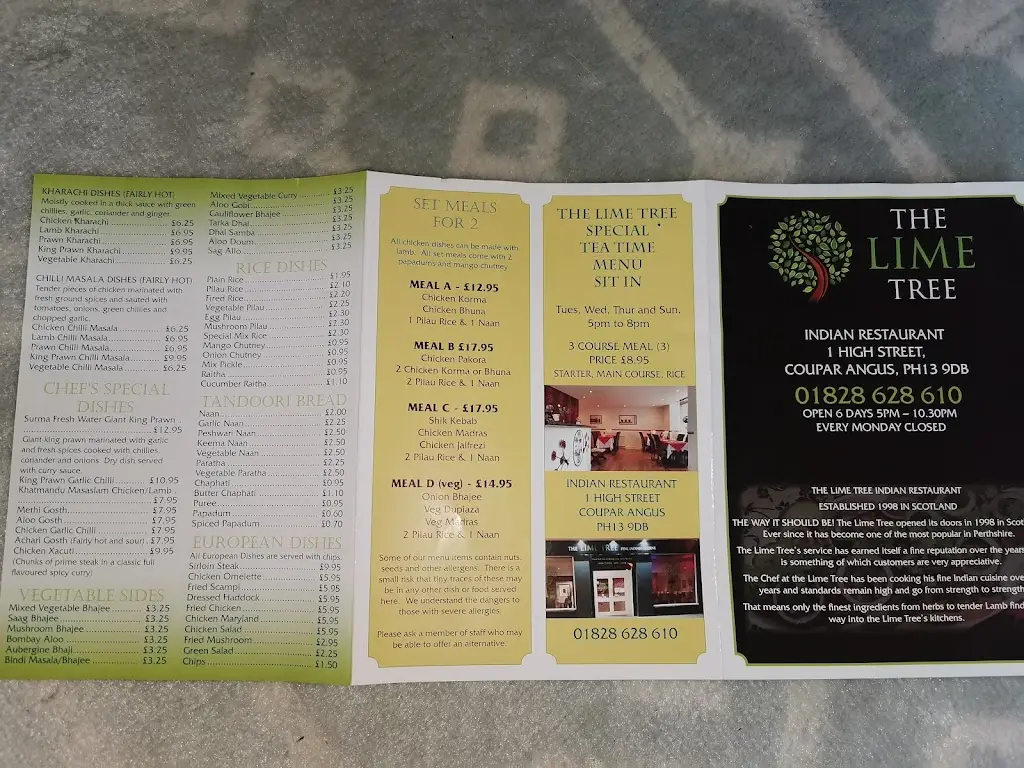 Menu_Lime Tree Indian Cuisine_Alyth_imagen_3