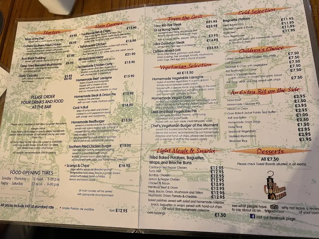 Menü_Colliers Arms_Billinge_Bild_1