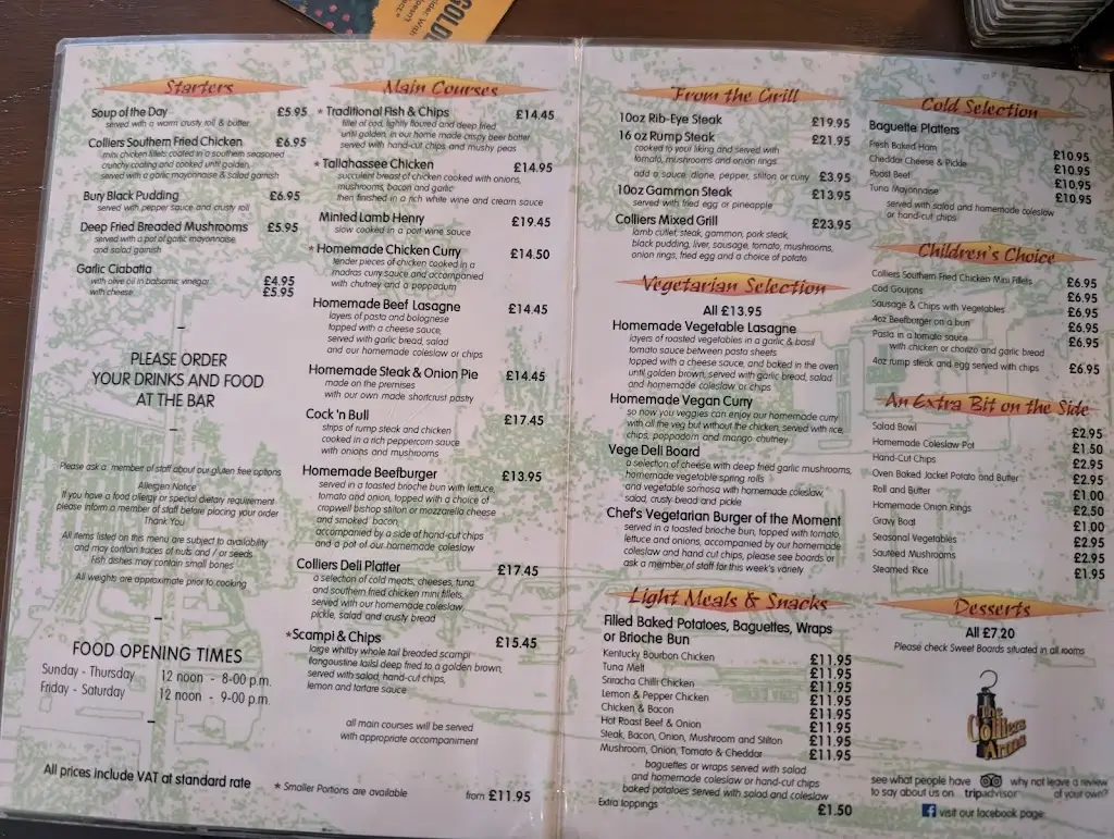 Menü_Colliers Arms_Billinge_Bild_3