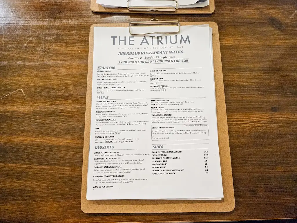 Menu_The Atrium Restaurant & Bar_Aberdeen_image_1
