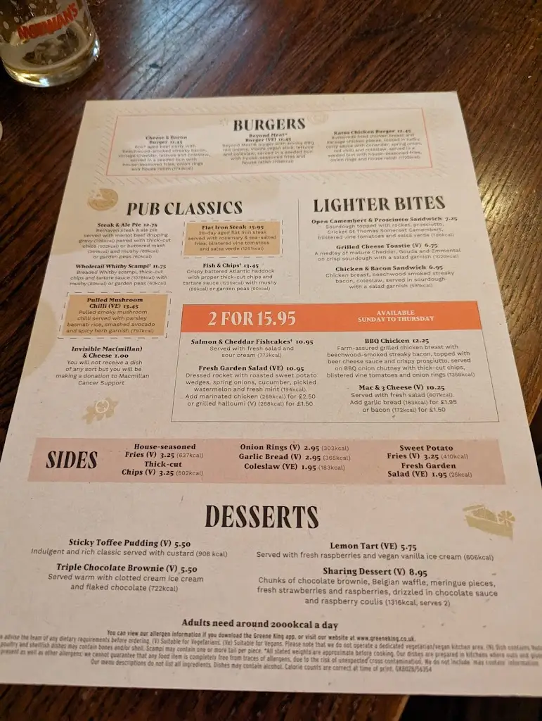 Menu_Prince Of Wales_Aberdeen_image_2