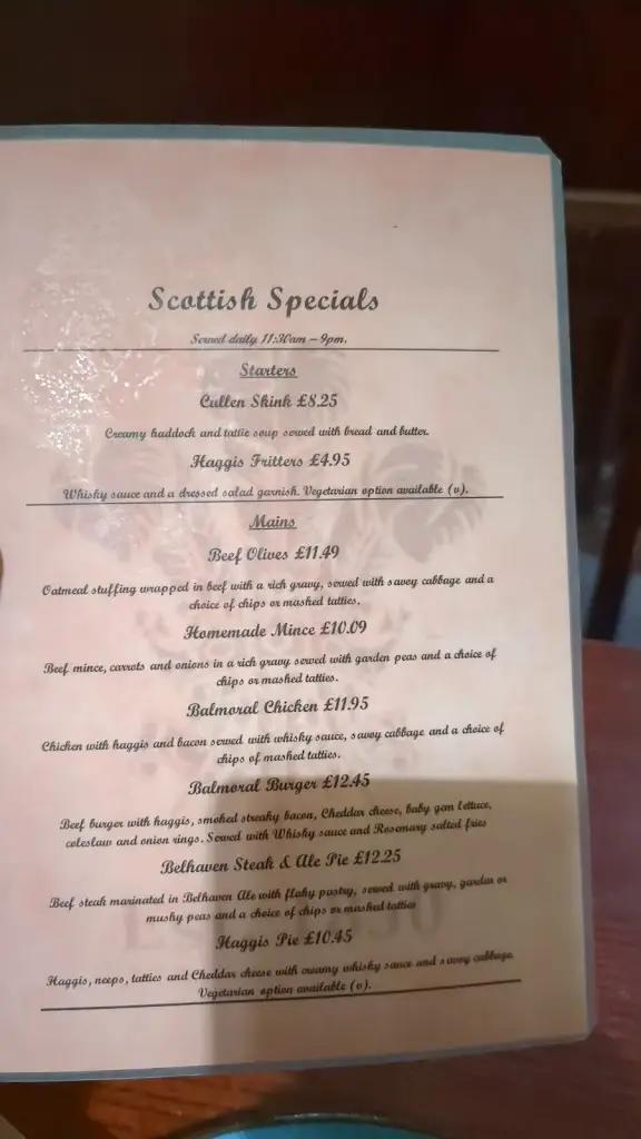 Menu_Prince Of Wales_Aberdeen_image_4