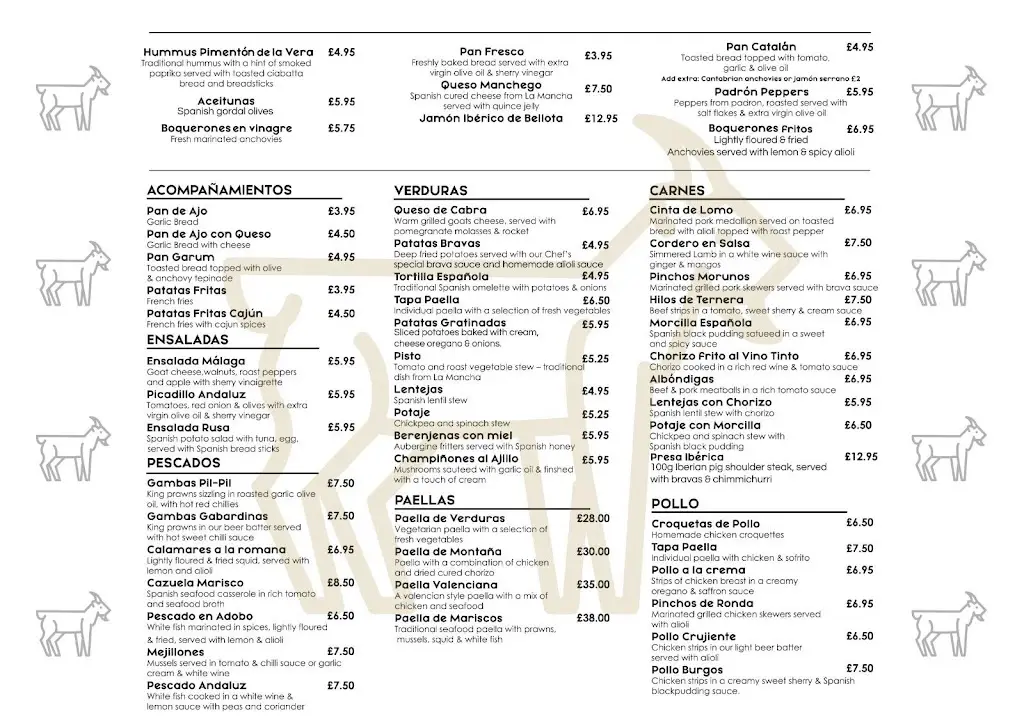 Menu_La Cabra Spanish Tapas_Airdrie_image_1