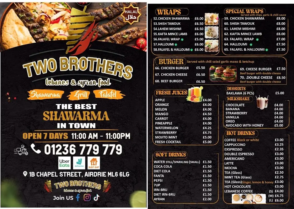Menu_Two Brothers Airdrie_Airdrie_immagine_2