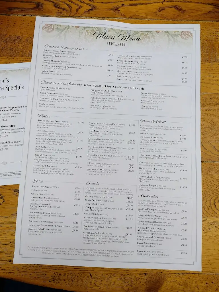 Menu_Coach & Four_Alderley Edge_image_2