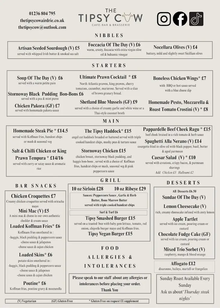 Menu_The Tipsy Cow_Airdrie_image_1
