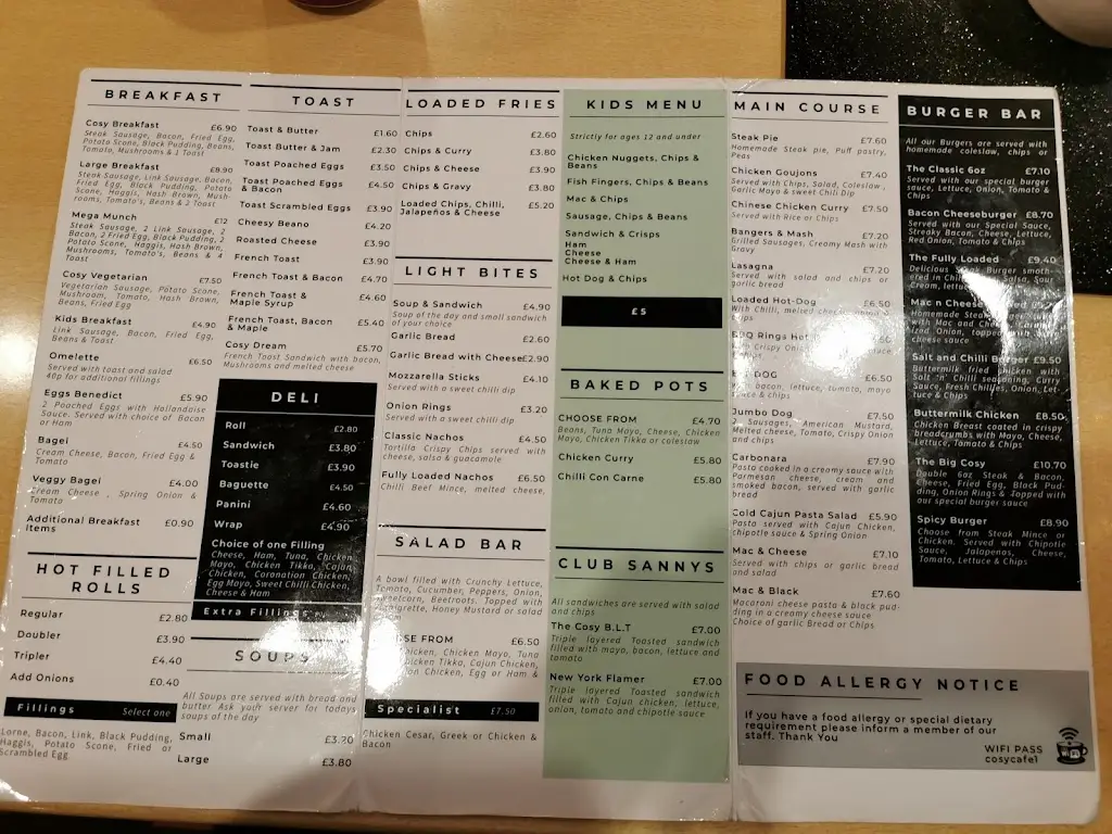 Menu_The Cosy Cafe_Airdrie_immagine_1