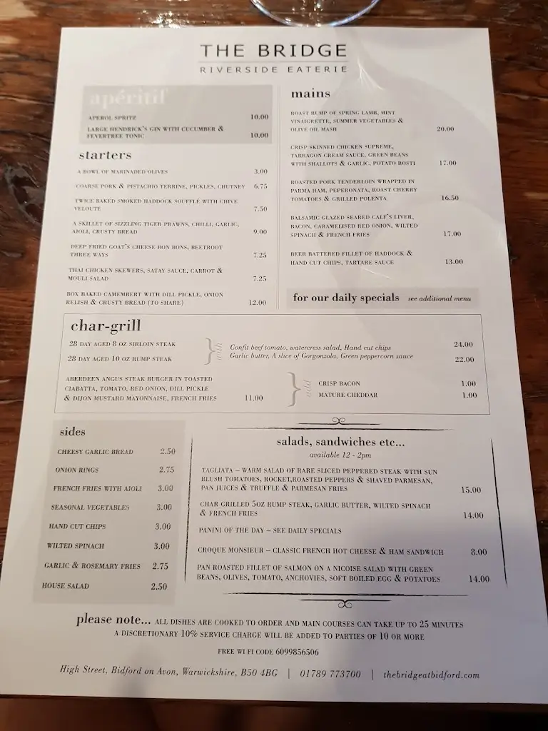 Menu_The Bridge_Bidford-on-Avon_image_2