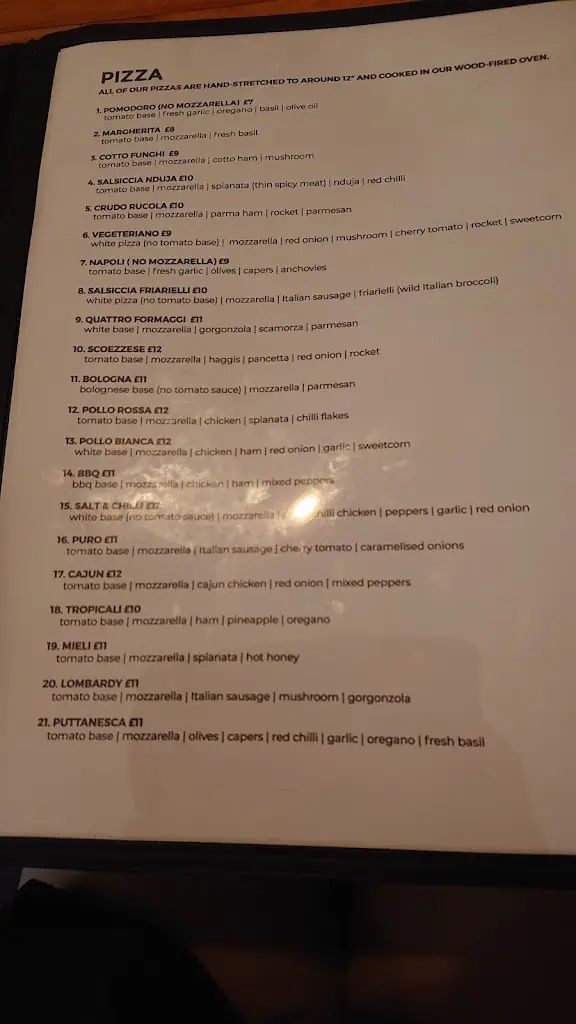 Menu_Puro Pizzeria_Airdrie_immagine_1