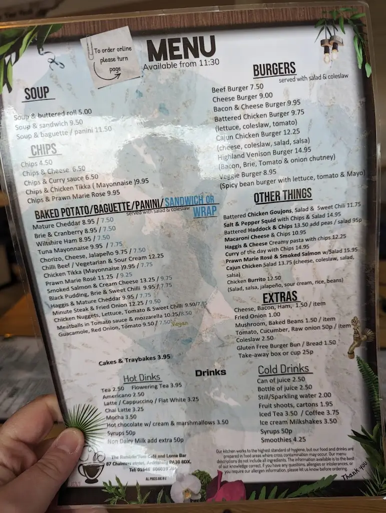 Menu_The Rumblin Tum_Ardrishaig_image_1
