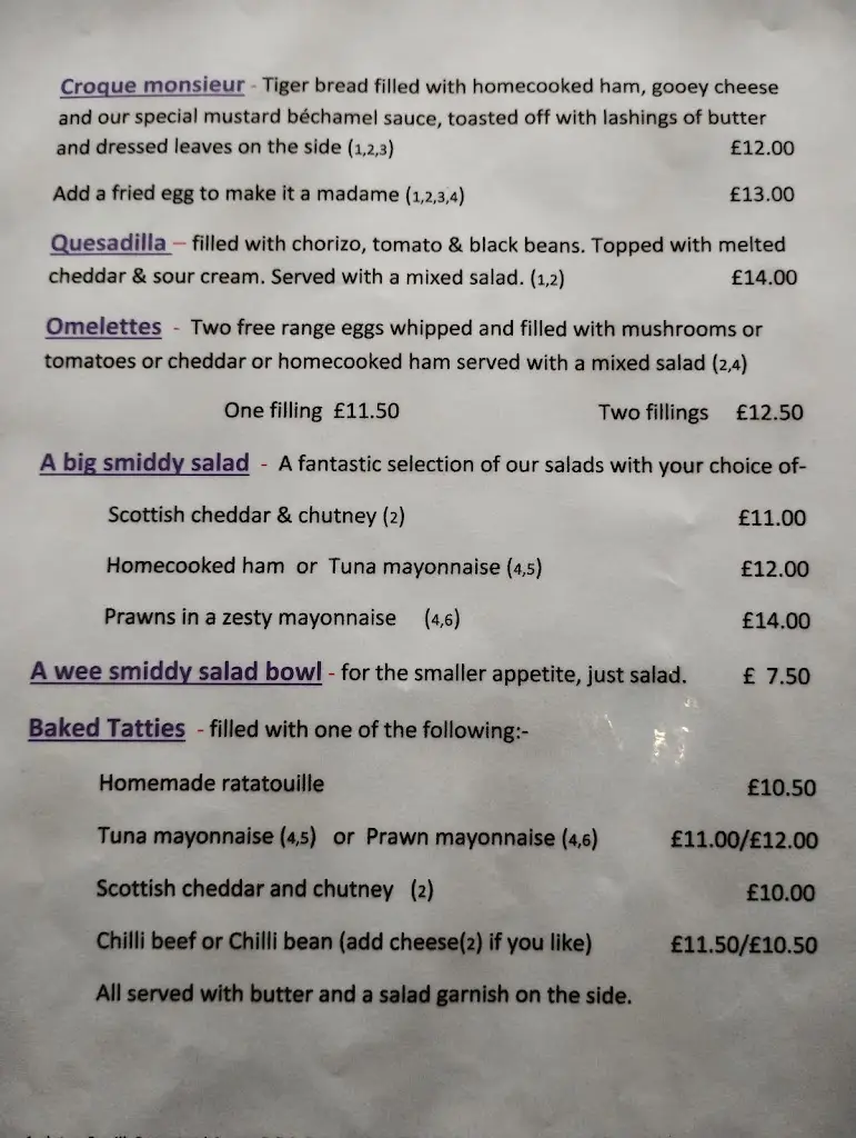 Menu_The Smiddy Bistro_Ardrishaig_image_2