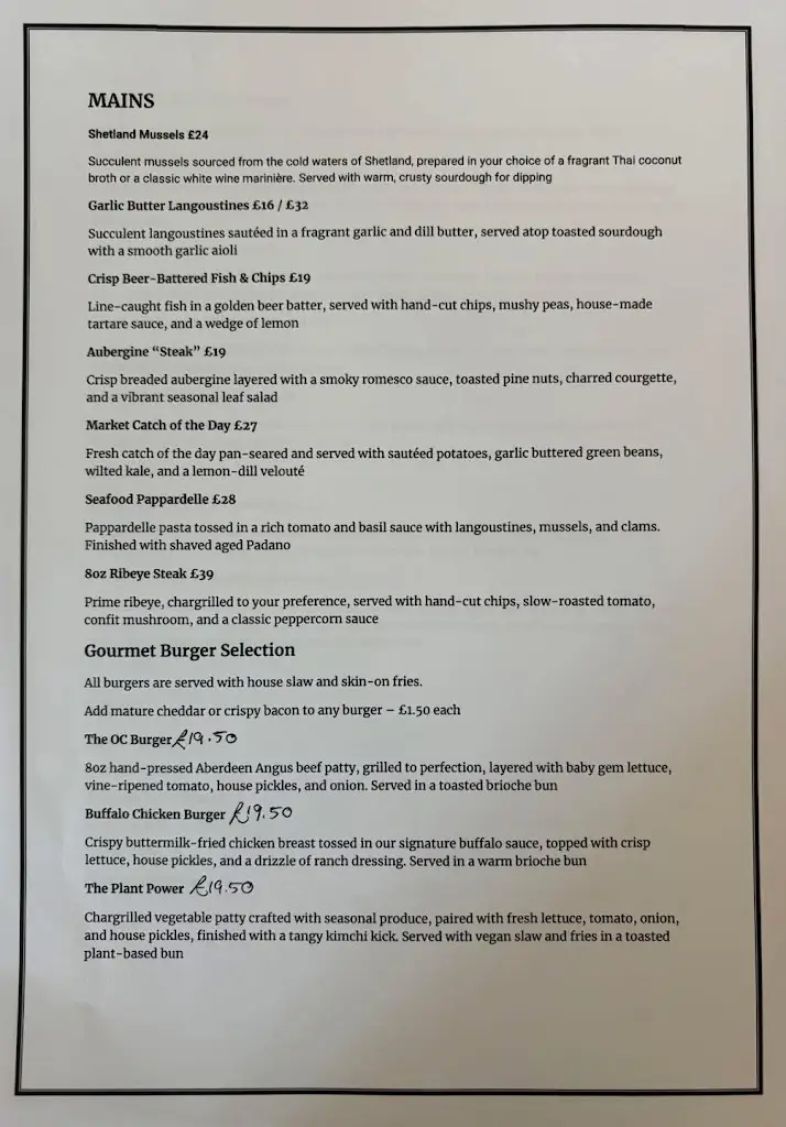 Menu_The Oystercatcher_Ardrishaig_image_2