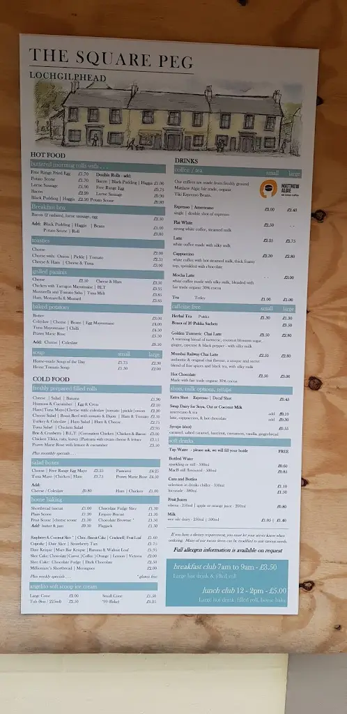 Menü_The Square Peg Sandwich Bar_Ardrishaig_Bild_1