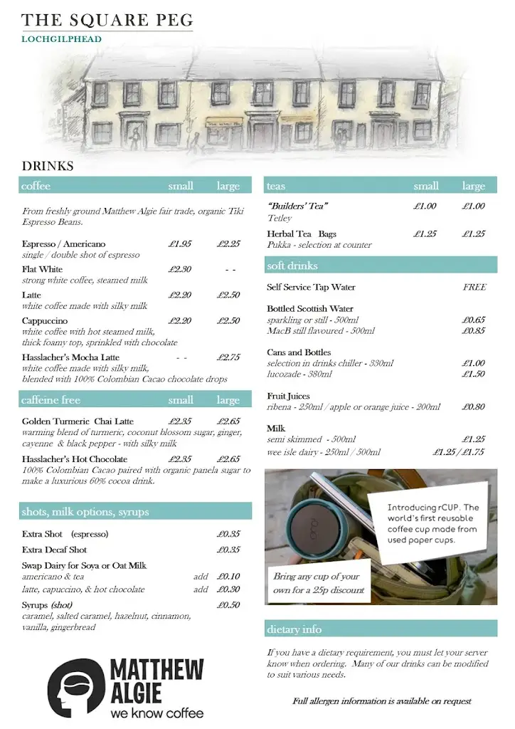 Menü_The Square Peg Sandwich Bar_Ardrishaig_Bild_2