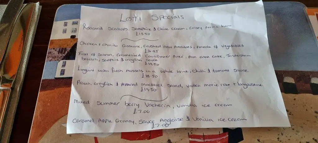 Menu_The Lord Of The Isles_Ardrishaig_image_2