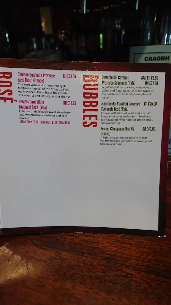 Menu_The Lord Of The Isles_Ardrishaig_image_4