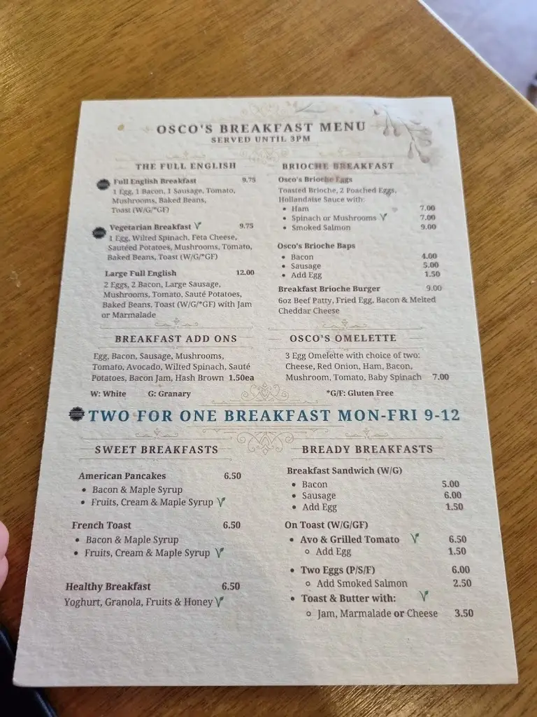 Menu_Osco's At Blenheim Cafe_Bidford-on-Avon_image_3