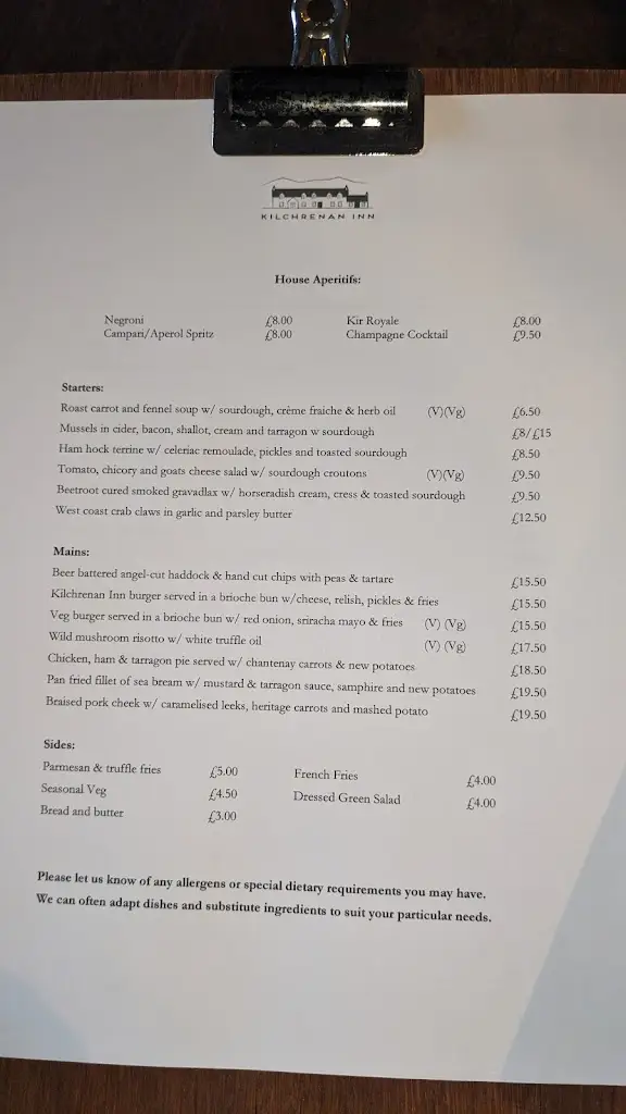 Menu_Kilchrenan Inn_Argyll and Bute_image_1