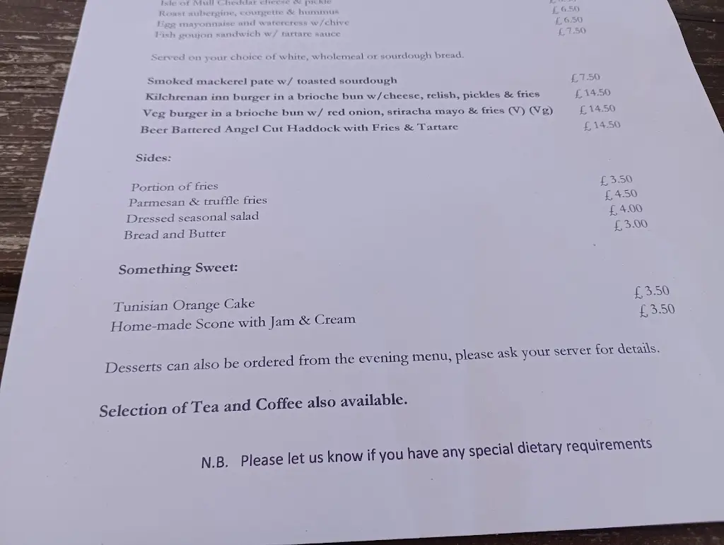 Menu_Kilchrenan Inn_Argyll and Bute_image_2