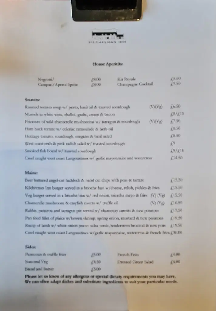 Menu_Kilchrenan Inn_Argyll and Bute_image_3