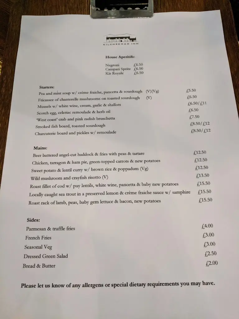 Menu_Kilchrenan Inn_Argyll and Bute_image_4