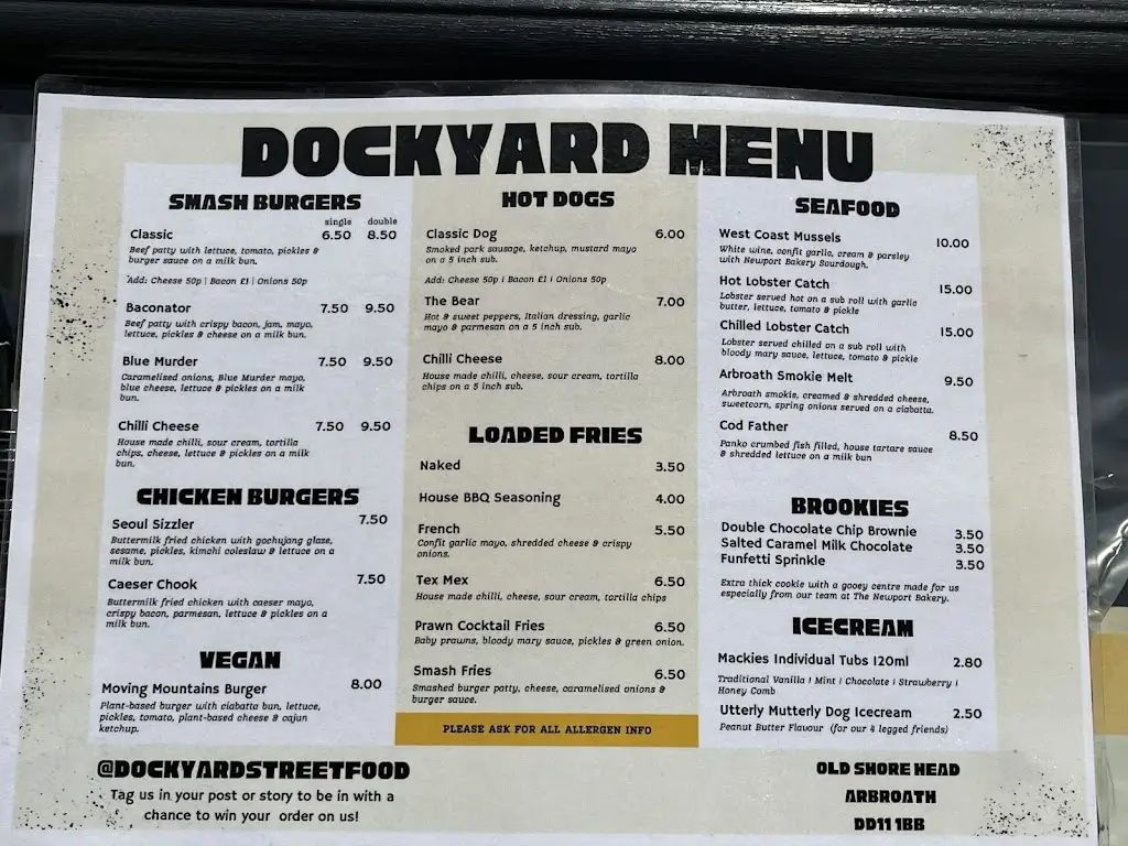 Menu_Dockyard Land & Sea Street Food_Arbroath_image_1