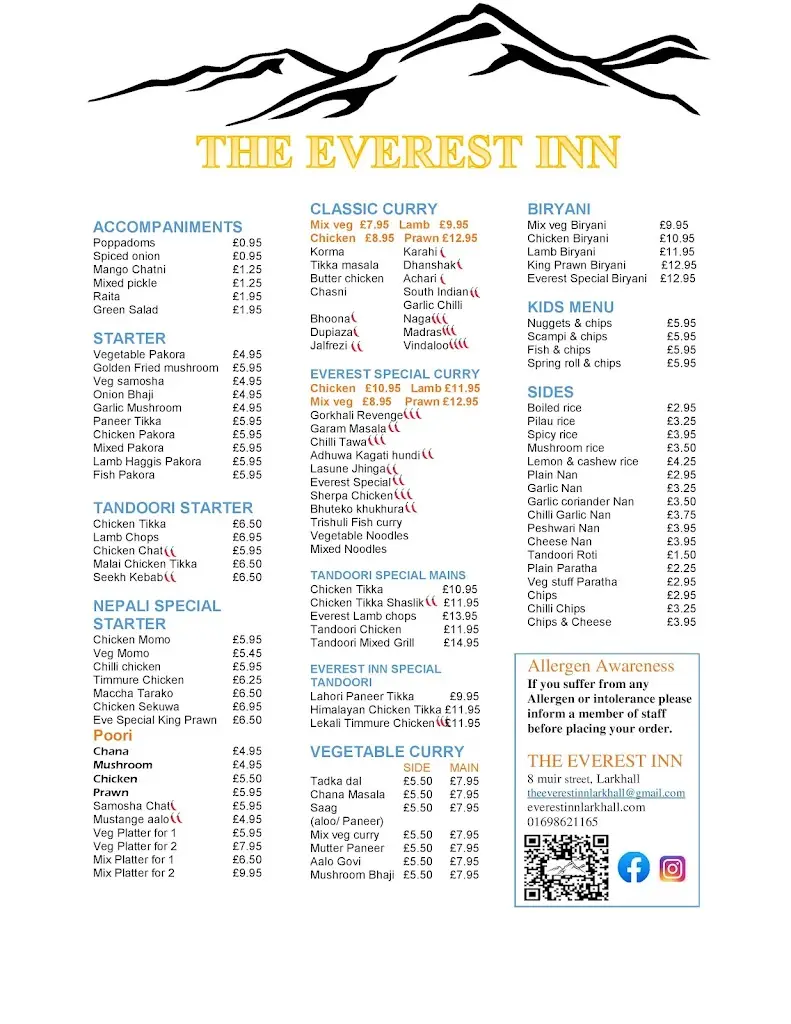 Menu_The Everest Inn Larkhall_Ashgill_image_1
