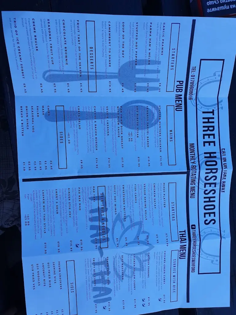 Menu_Three Horseshoes Wixford_Bidford-on-Avon_image_4