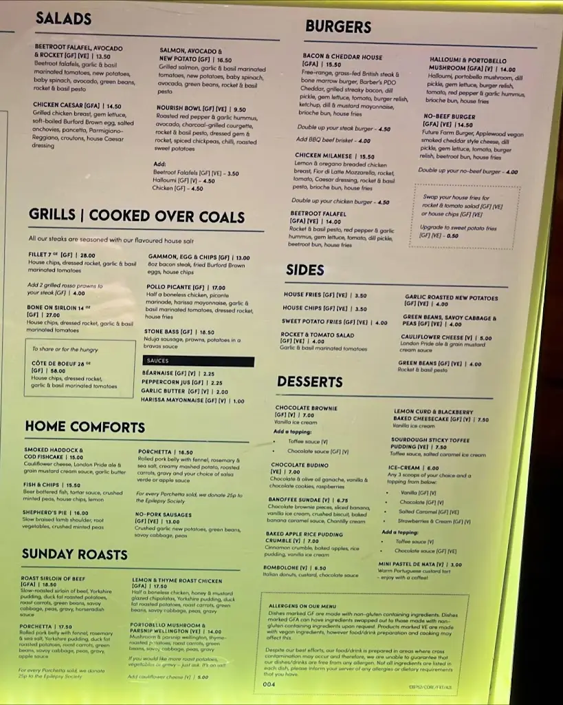 Menu_The Four Alls_Bidford-on-Avon_image_1