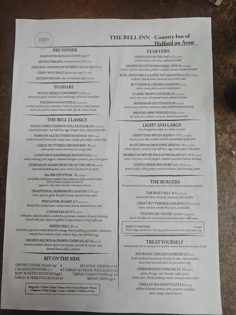 Menu_The Bell Inn, Welford on Avon_Bidford-on-Avon_image_1